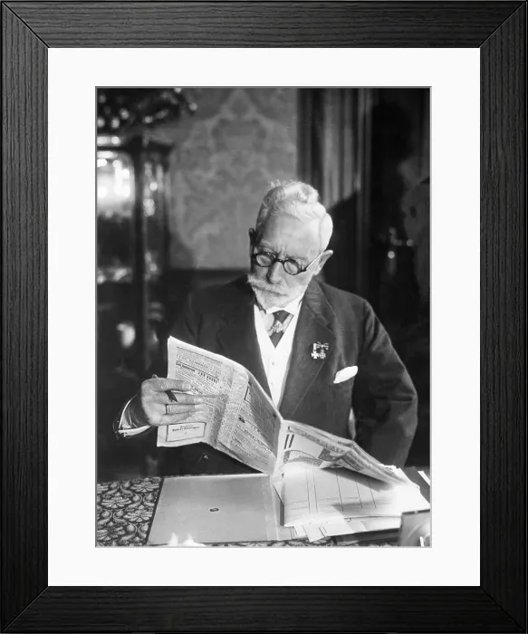 Framed Print : Kaiser Wilhelm Reads Paper Framed Print : Kaiser Wilhelm Reads Paper