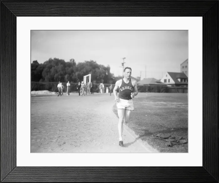 Framed Print : Glenn Cunningham Running in Practice Framed Print : Glenn Cunningham Running in Practice