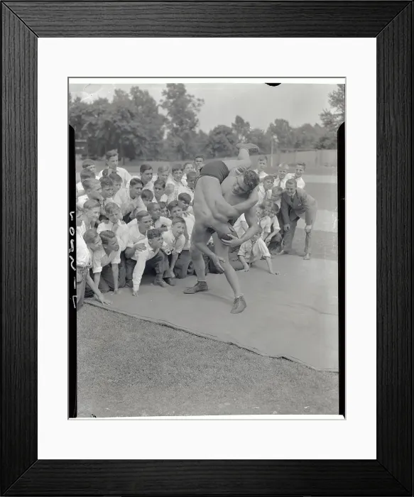 Framed Print : Babe Caddock Teaching Wrestling Framed Print : Babe Caddock Teaching Wrestling