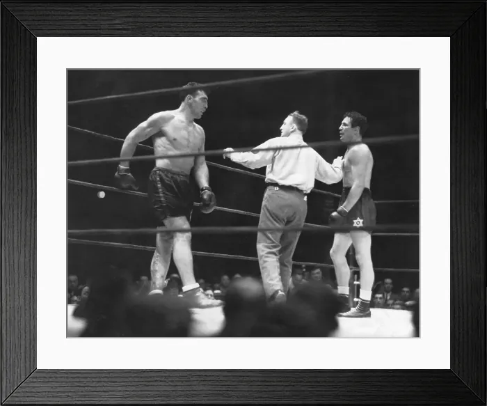 Framed Print : Referee Ends Bout Between Primo Carnera and Max Baer Framed Print : Referee Ends Bout Between Primo Carnera and Max Baer