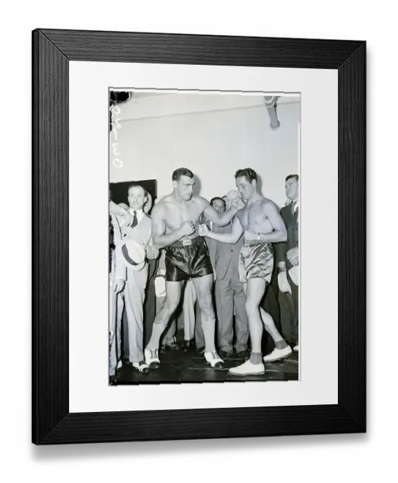 Framed Print : Max Baer and Primo Carnera Spar Playfully Framed Print : Max Baer and Primo Carnera Spar Playfully