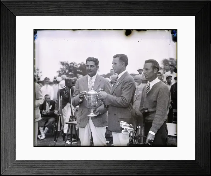 Framed Print : Champ Being Presented with Golf Trophy Framed Print : Champ Being Presented with Golf Trophy