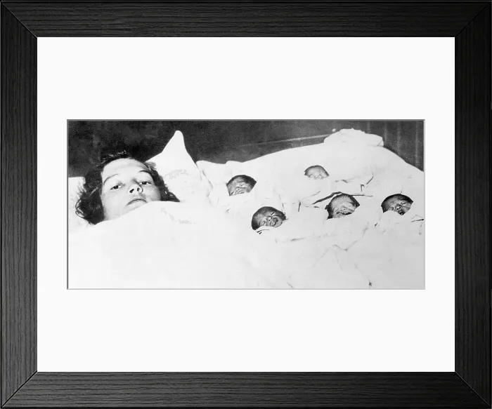 Framed Print : Alzire Dionne with Her Quintuplets Framed Print : Alzire Dionne with Her Quintuplets