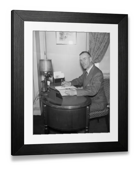 Framed Print : Thomas Mann Sitting at Desk Framed Print : Thomas Mann Sitting at Desk