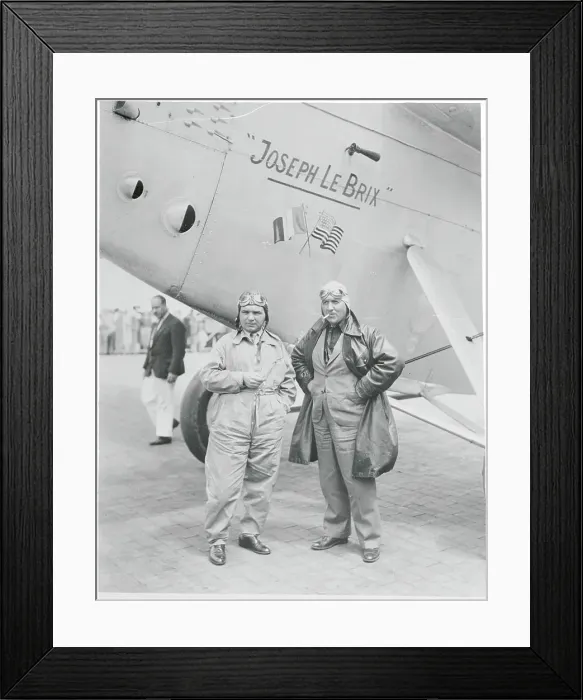 Framed Print : Exploration Pilots Paul Codos and Maurice Rossi by Airplane Framed Print : Exploration Pilots Paul Codos and Maurice Rossi by Airplane