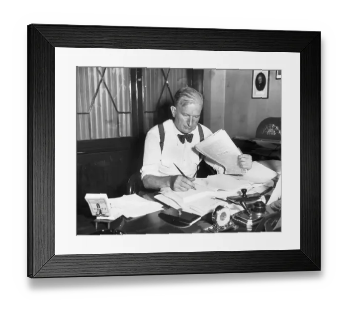 Framed Print : Montana Senator Wheeler Working Framed Print : Montana Senator Wheeler Working