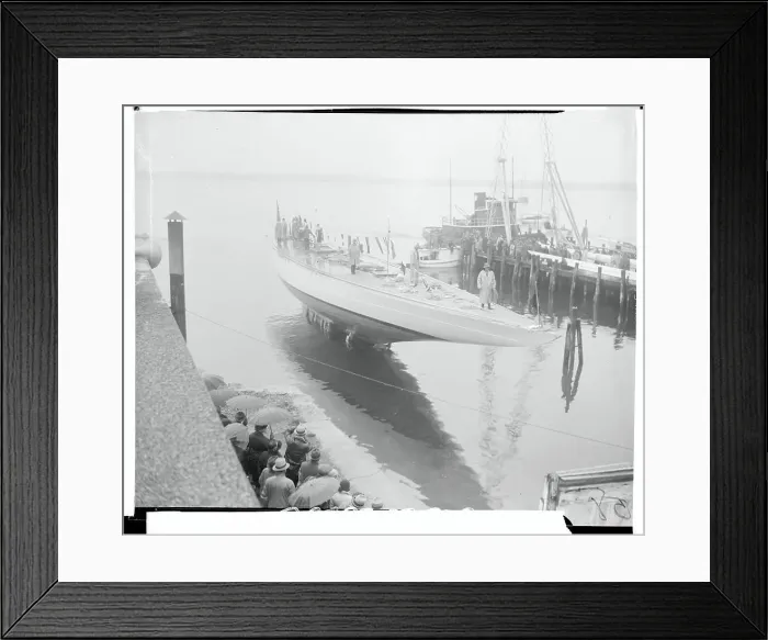 Framed Print : America's Cup Defender Rainbow after Christening Framed Print : America's Cup Defender Rainbow after Christening