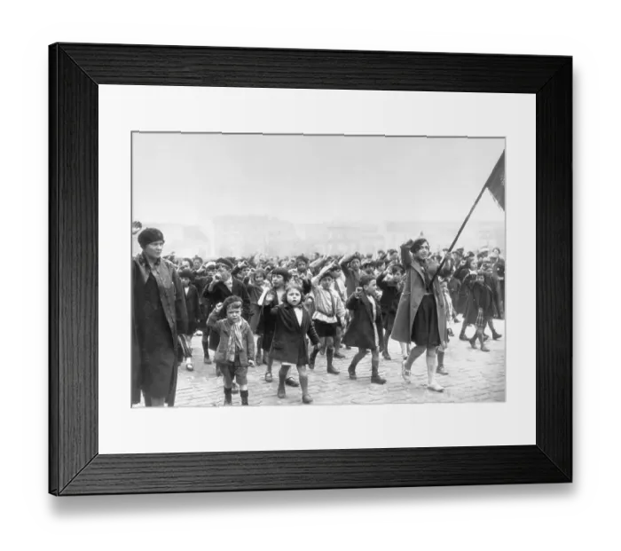 Framed Print : Children March and Sing in May Day Parade Framed Print : Children March and Sing in May Day Parade
