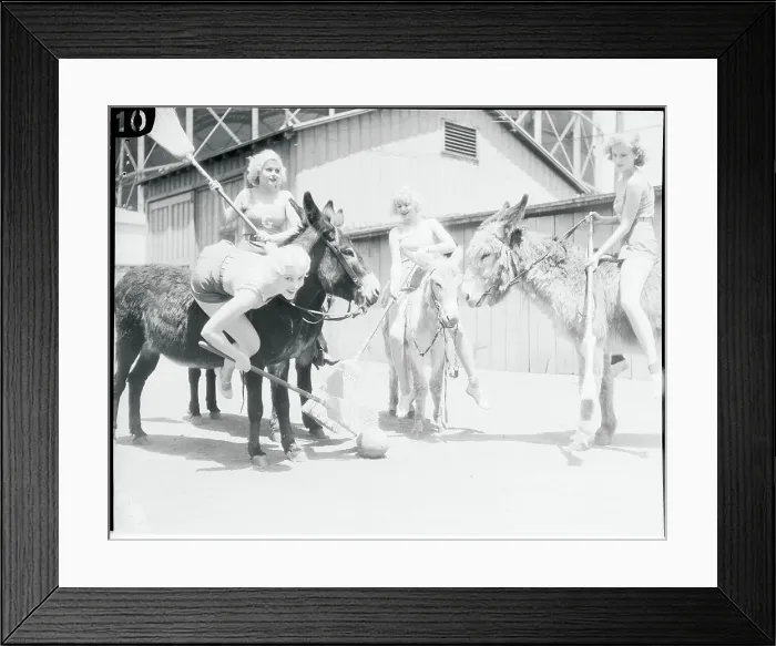 Framed Print : Performer Lucille Ball and Peers Practicing for Polo Framed Print : Performer Lucille Ball and Peers Practicing for Polo