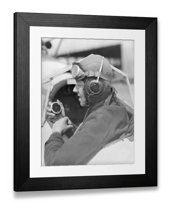 Framed Print : Pilot Laura Ingalls Seated in Cockpit Framed Print : Pilot Laura Ingalls Seated in Cockpit