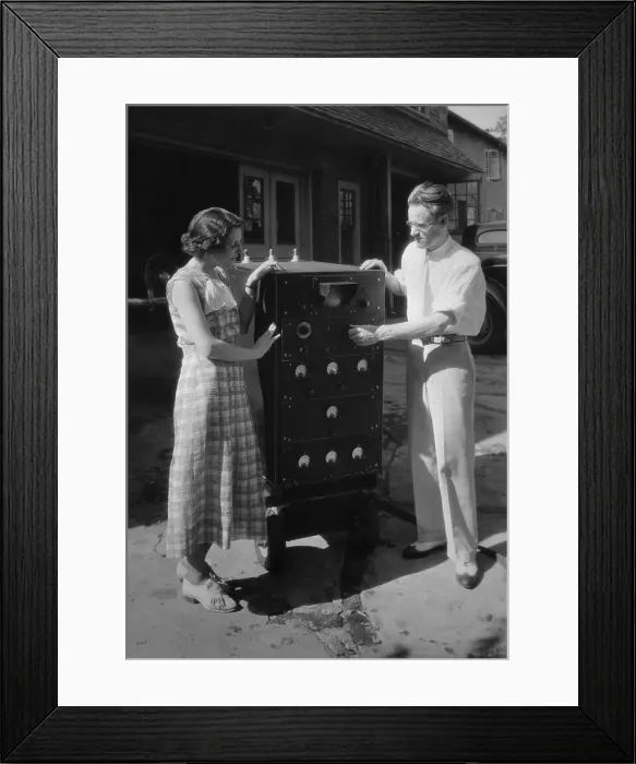 Framed Print : Philo Farnsworth Explaining to his wife