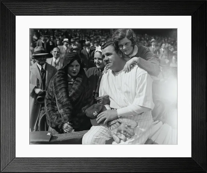 Framed Print : Babe Ruth with His Wife and Daughters Framed Print : Babe Ruth with His Wife and Daughters