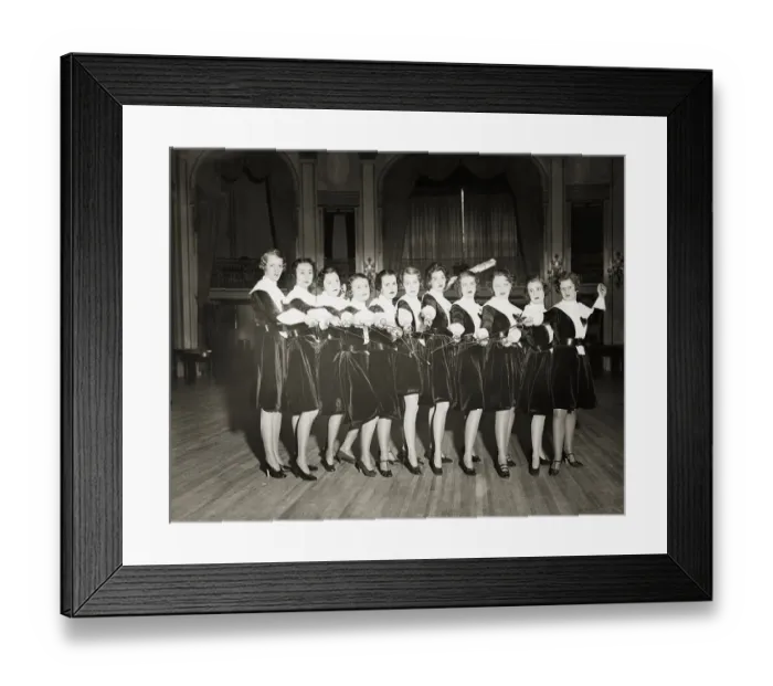 Framed Print : Spence School Girls Practice Fencing