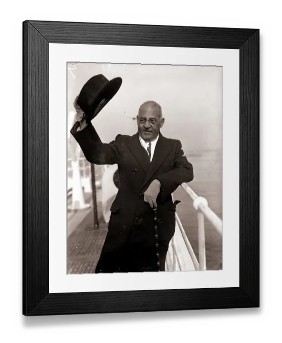 Framed Print : Stenio Vincent Tips Hat on Boat's Deck Framed Print : Stenio Vincent Tips Hat on Boat's Deck