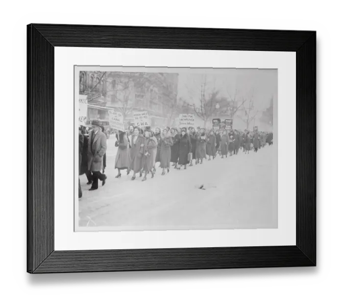 Framed Print : CWA Workers Marching to White House Framed Print : CWA Workers Marching to White House