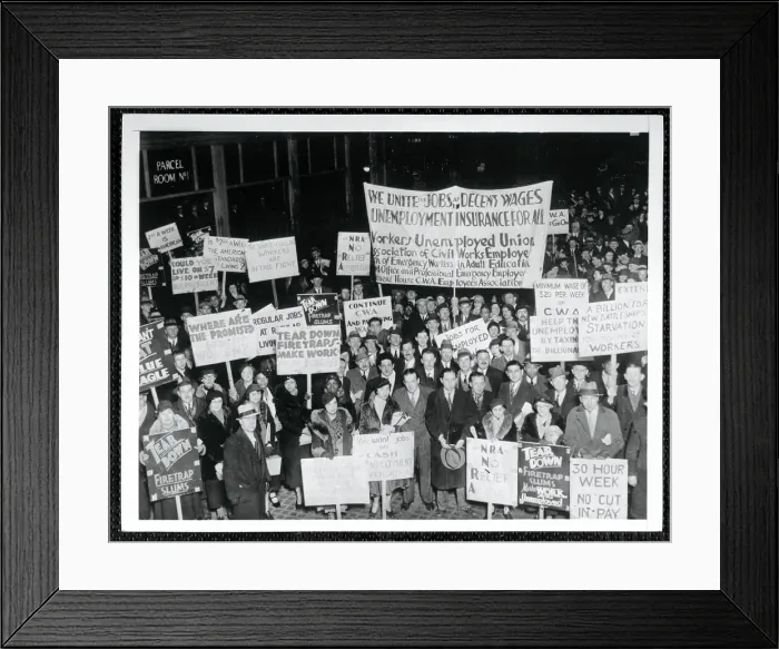 Framed Print : CWA Demonstrators Hold Signs and Banners Framed Print : CWA Demonstrators Hold Signs and Banners