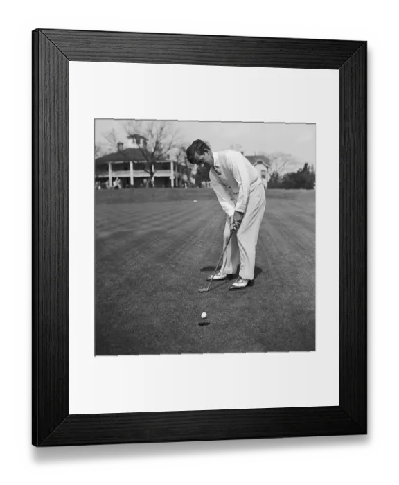 Framed Print : Johnny Farrell Putting in Masters Invitational Tournament Framed Print : Johnny Farrell Putting in Masters Invitational Tournament