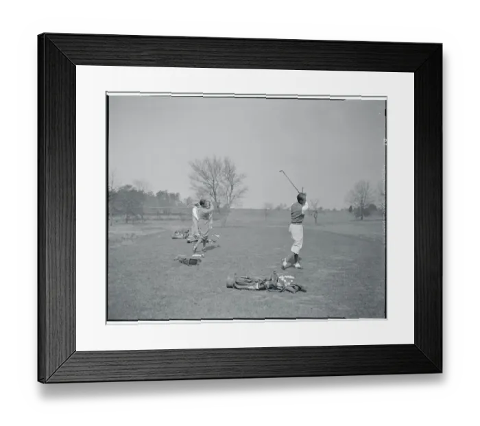 Framed Print : Bobby Jones and Paul Runyan Swinging Their Golf Clubs Framed Print : Bobby Jones and Paul Runyan Swinging Their Golf Clubs