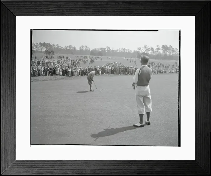Framed Print : Paul Runyan Watching Bobby Jones Putt Framed Print : Paul Runyan Watching Bobby Jones Putt