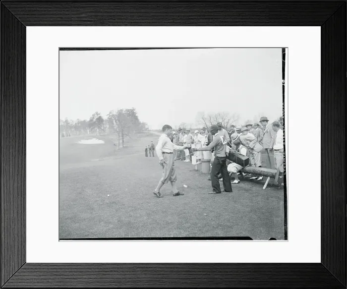 Framed Print : Bobby Jones Handing a Drink to His Caddy Framed Print : Bobby Jones Handing a Drink to His Caddy
