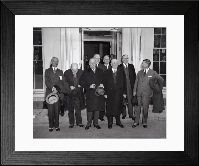Framed Print : Auto Executives Leaving White House Framed Print : Auto Executives Leaving White House