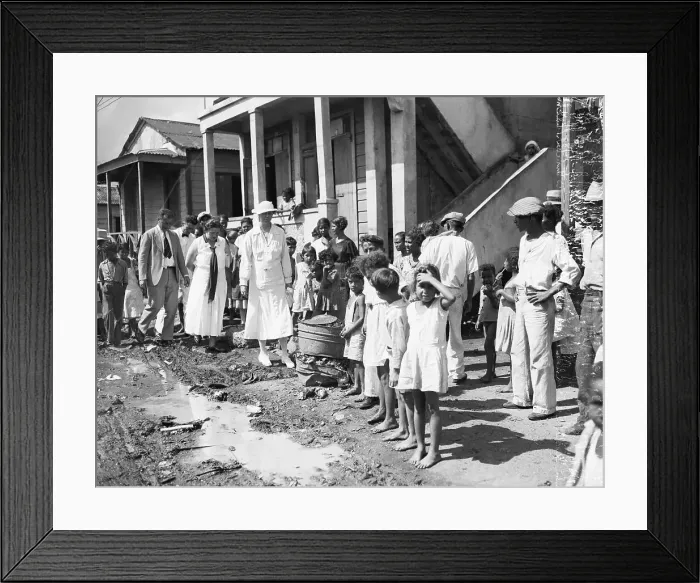 Framed Print : Eleanor Roosevelt Touring Poor Area of San Juan Framed Print : Eleanor Roosevelt Touring Poor Area of San Juan