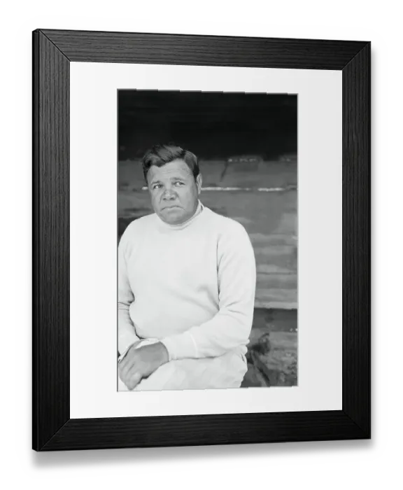 Framed Print : Baseball Legend Babe Ruth in Pensive Pose Framed Print : Baseball Legend Babe Ruth in Pensive Pose