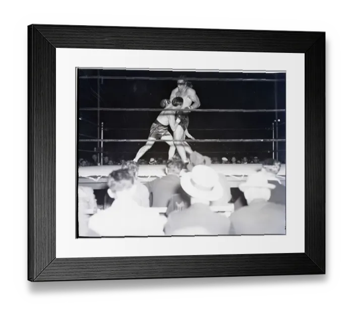Framed Print : T. Loughran Misses P. Carnera W / Punch Framed Print : T. Loughran Misses P. Carnera W / Punch