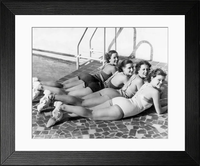 Framed Print : Four Women in Bathing Suits Framed Print : Four Women in Bathing Suits