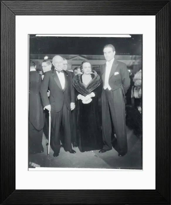 Framed Print : Cecil B. Demille and Friends Attending Premier of Queen Christina