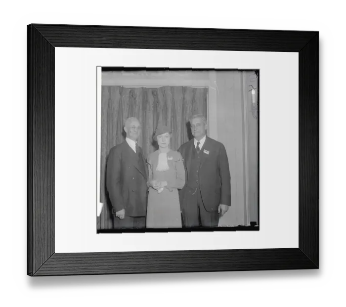 Framed Print : Men and Woman at Engineer Convention Framed Print : Men and Woman at Engineer Convention