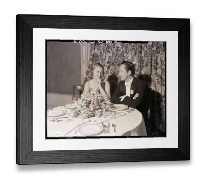 Framed Print : Husband and Wife Seated at Club Framed Print : Husband and Wife Seated at Club