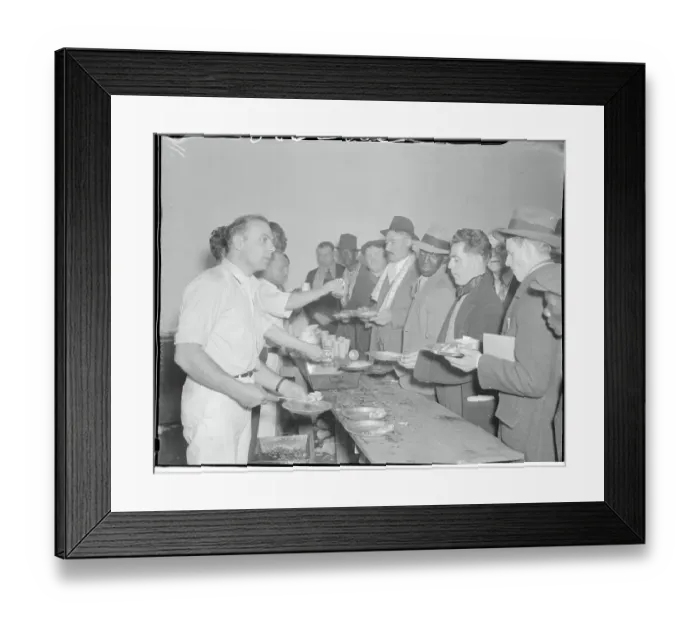 Framed Print : Hunger Marchers Being Fed Framed Print : Hunger Marchers Being Fed