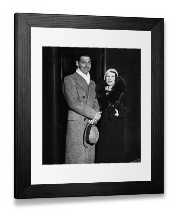 Framed Print : Clark Gable with Wife on Train Platform Framed Print : Clark Gable with Wife on Train Platform