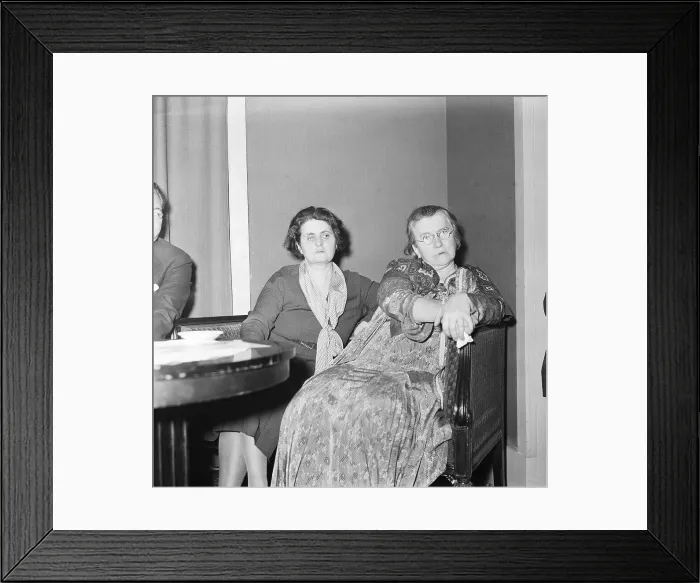 Framed Print : Emma Goldman with Niece in Hotel Room Framed Print : Emma Goldman with Niece in Hotel Room