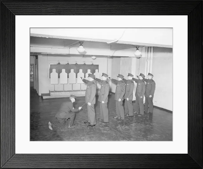 Framed Print : Police Recruits Target Shooting Framed Print : Police Recruits Target Shooting