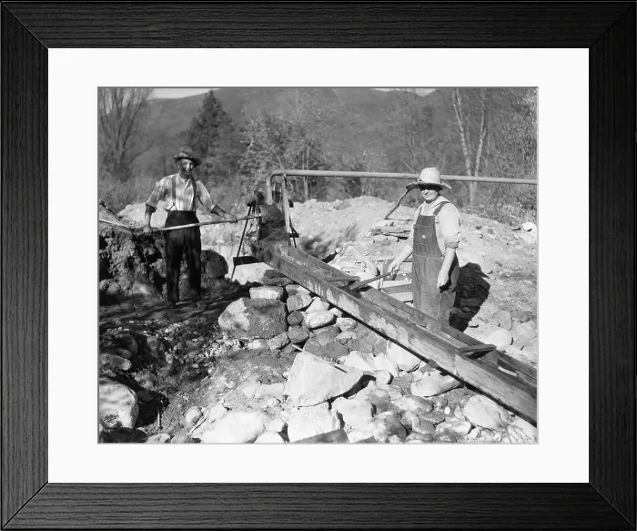 Framed Print : Couple Prospecting Framed Print : Couple Prospecting