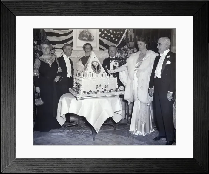 Framed Print : Eleanor Roosevelt Cutting Cake Framed Print : Eleanor Roosevelt Cutting Cake