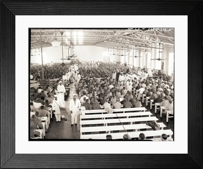 Framed Print : Inmates in Prison Cafeteria Framed Print : Inmates in Prison Cafeteria