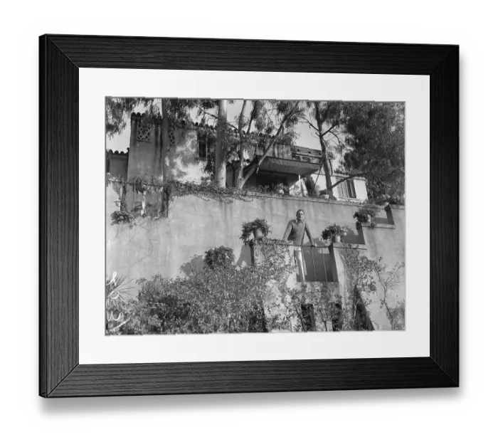Framed Print : Randolf Scott On Balcony Of House Framed Print : Randolf Scott On Balcony Of House