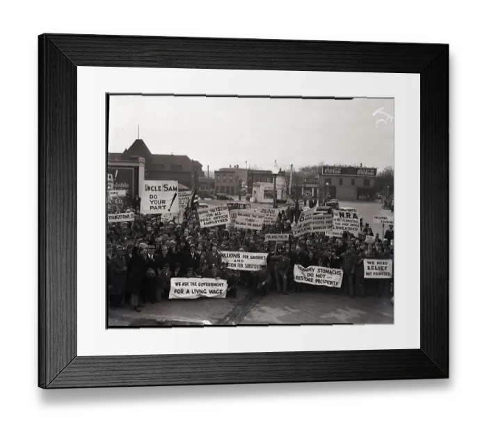 Framed Print : Postal Workers Assemble Before March