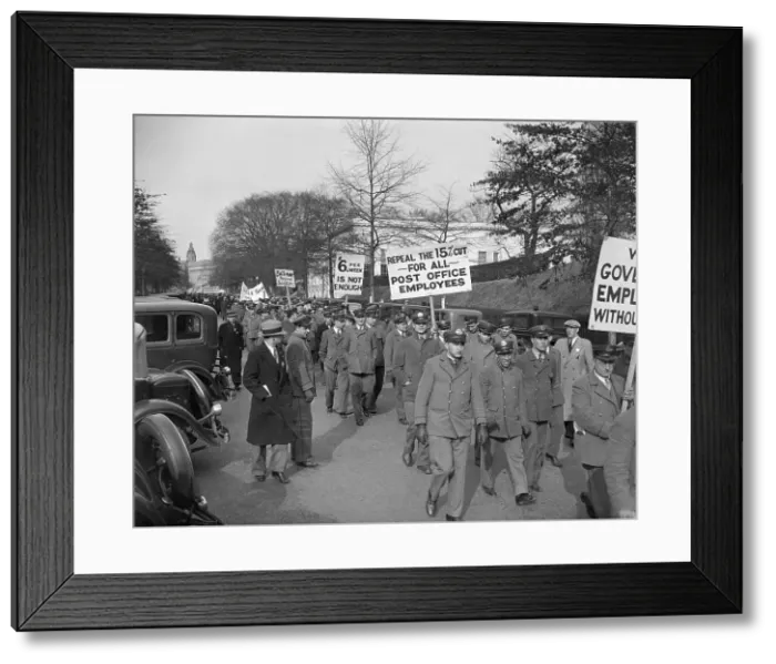 Framed Print : Post Office Substitute Employes on Parade Framed Print : Post Office Substitute Employes on Parade