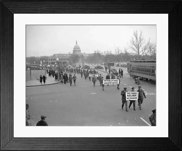 Framed Print : Postal Workers March by Capitol with Signs Framed Print : Postal Workers March by Capitol with Signs