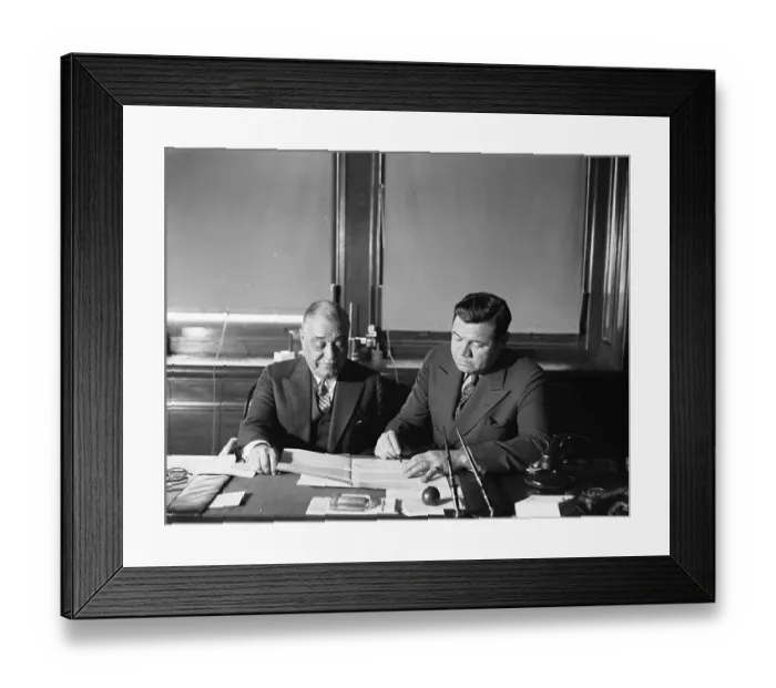 Framed Print : Babe Ruth Signing Baseball Contract Framed Print : Babe Ruth Signing Baseball Contract