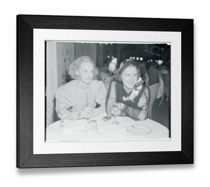 Framed Print : Actress Bette Davis Sitting With Shirley Rose Framed Print : Actress Bette Davis Sitting With Shirley Rose
