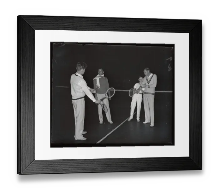 Framed Print : Bill Tennis On Court with Junior Stars