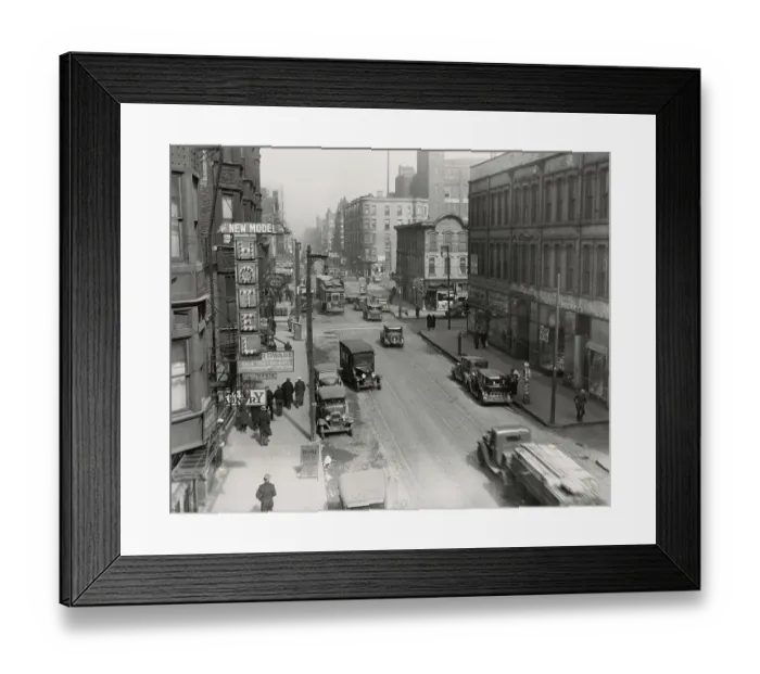 Framed Print : Halsted Street, Chicago, 1934 Framed Print : Halsted Street, Chicago, 1934