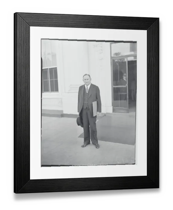 Framed Print : Joseph T. Robinson Posing Outside Building
