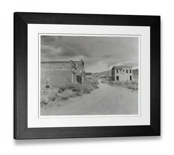 Framed Print : View of Abandoned Town Buildings