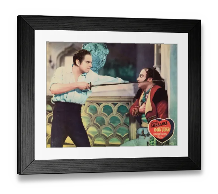 Framed Print : Illustrative Poster on Actor Douglas Fairbanks in The Private Life of Don Juan Framed Print : Illustrative Poster on Actor Douglas Fairbanks in The Private Life of Don Juan